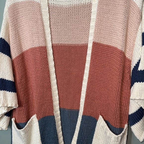 Rip Curl Women’s Colorblock Open Front Cardigan Sweater Wide Arms‎  Size XS - Picture 4 of 7